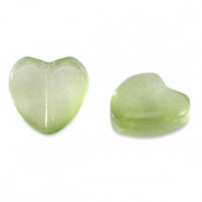 Abalorio de cristal 12mm Corazon - Verde claro